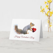Écureuil avec carte de la Saint-Valentin (Fleur jaune)