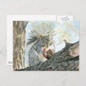 Écureuil avec carte postale de pomme (Devant / Derrière)