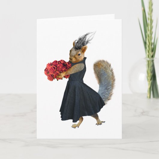 Écureuil avec carte Rose (Devant)