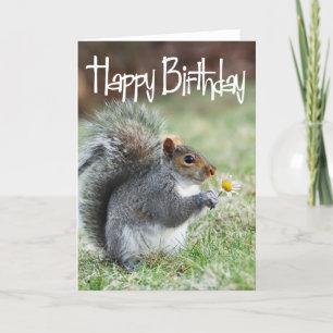 Écureuil avec Daisy Bonne carte d'anniversaire