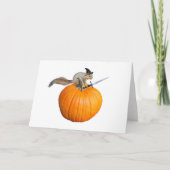 Écureuil avec épée sur la carte Citrouille Hallowe (Devant)