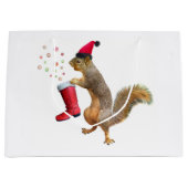 Écureuil avec le sac de cadeau de la botte de (Devant)