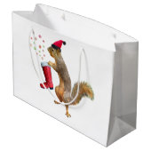 Écureuil avec le sac de cadeau de la botte de (Dos Angle)
