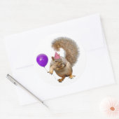 Écureuil avec Sticker à ballon violet (Enveloppe)