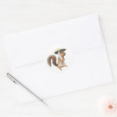 Écureuil avec Stickers Champignons (Enveloppe)