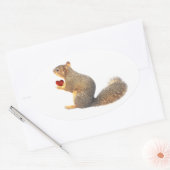 Écureuil avec Stickers Coeur Rouge (Enveloppe)