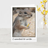 Écureuil avec une carte crayon (Fleur jaune)