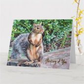 Écureuil - Carte "Je pense à toi" (Fleur jaune)
