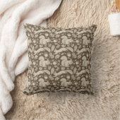Écureuil d'Acorn Taupe Ecru Automne Coussin floral (Couverture)
