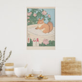 Écureuil dans la baignoire Ukiyo-e Impression Japa (Cuisine)