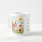 Écureuil d'aquarelle de printemps - Mug d'enfant C (Devant gauche)