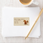 Écureuil d'aquarelle, Étiquette de adresse de la n (En situation)