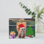 Écureuil de Noël avec les cadeaux et la carte (Debout devant)
