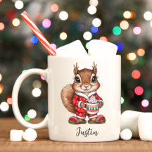 Écureuil de Noël personnalisé Enfants Mug