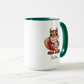 Écureuil de Noël personnalisé Mug (Devant droit)