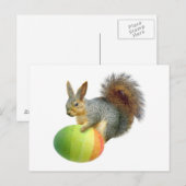 Écureuil de Pâques avec carte postale d'oeuf arc-e (Devant / Derrière)