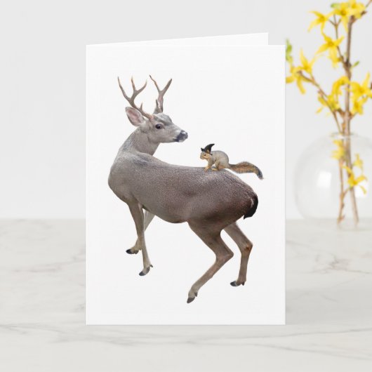 Écureuil de sorcière sur carte de cerf (Fleur jaune)