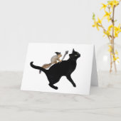 Écureuil de sorcière sur carte de chat (Fleur jaune)