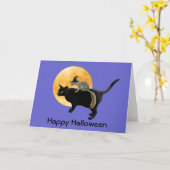 Écureuil de sorcière sur la carte de Halloween de (Fleur jaune)