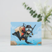 écureuil en incubation sur carte postale de vacanc (Debout devant)