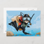 écureuil en incubation sur carte postale de vacanc (Devant / Derrière)