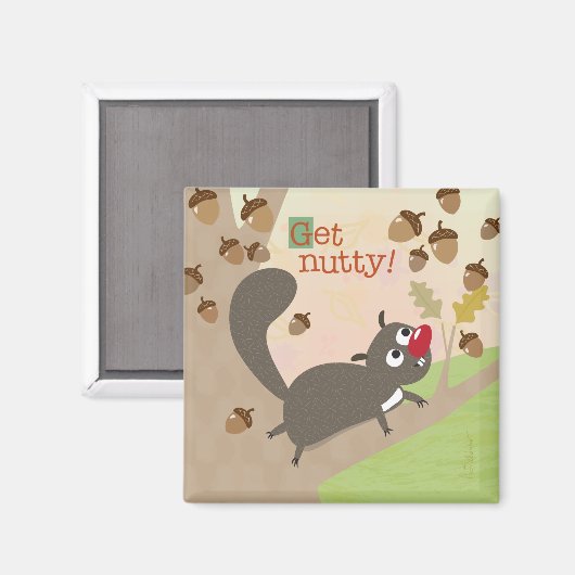Écureuil et Acorns Magnet (Recto/Verso)