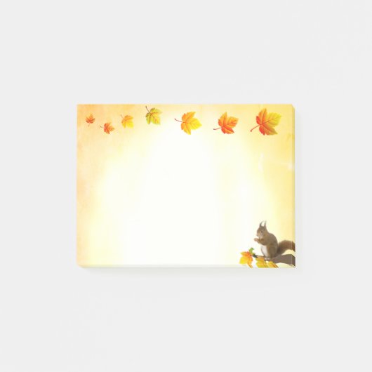 Écureuil et feuilles d'automne Post-it Notes (Devant)