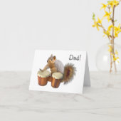 Écureuil Jouer Bongo Drums Carte Fête des pères (Fleur jaune)