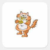 Écureuil mangeant un autocollant d'arachide (Devant)