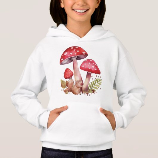 Écureuil mignon aux champignons rouges (Devant)