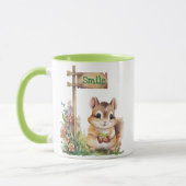 Écureuil mignon et fleurs Café Mug (Gauche)