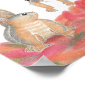 Écureuil mignon Poster d'art feuille de la pépiniè (Coin)