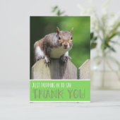 Écureuil mignon sur la clôture Carte de remercieme (Debout devant)