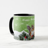 Écureuil Noël Fêtes Mug (Devant gauche)