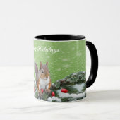 Écureuil Noël Fêtes Mug (Devant droit)