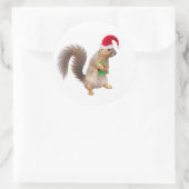 Écureuil père Noël avec Stickers Cadeau Vert (Sac)