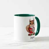 Écureuil Reindeer Mug de Noël personnalisé (Devant droit)