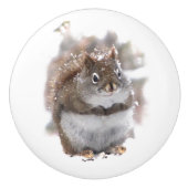 Écureuil rouge dans le bouton en céramique de (Devant)