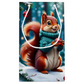 Écureuil rouge mignon en sac cadeau de Noël (Dos)