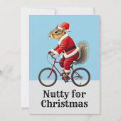Écureuil sur un vélo Carte de Noël (Devant)