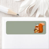 écureuil tenant cordon étiquette de adresse (En situation)