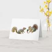 Écureuils avec carte à anneaux (Fleur jaune)