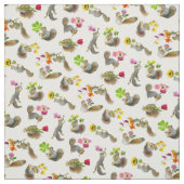 Écureuils avec le tissu de fleurs (Échantillon)