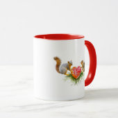 Écureuils avec Mug Coeur de Champignons Rouges (Devant droit)