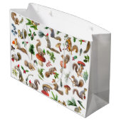 Écureuils avec sac cadeau rouge et vert (Dos Angle)