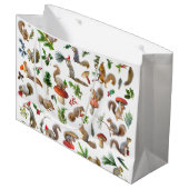 Écureuils avec sac cadeau rouge et vert (Devant Angle)