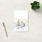 Écureuils dans les notes Post-It de neige hivernal (Bureau)