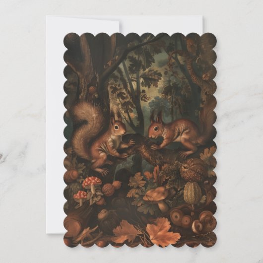 Écureuils - Invitation plate format 12,7 cm x 17,8 (Devant)