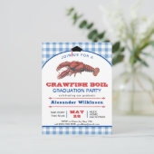 Écuvier Bleu Plaid GRAD Party Invitation (Debout devant)