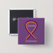 Eczema Awareness Ribbon Custom Art Pin Buttonnen Vierkante Button 5,1 Cm (Voorkant /achterkant)